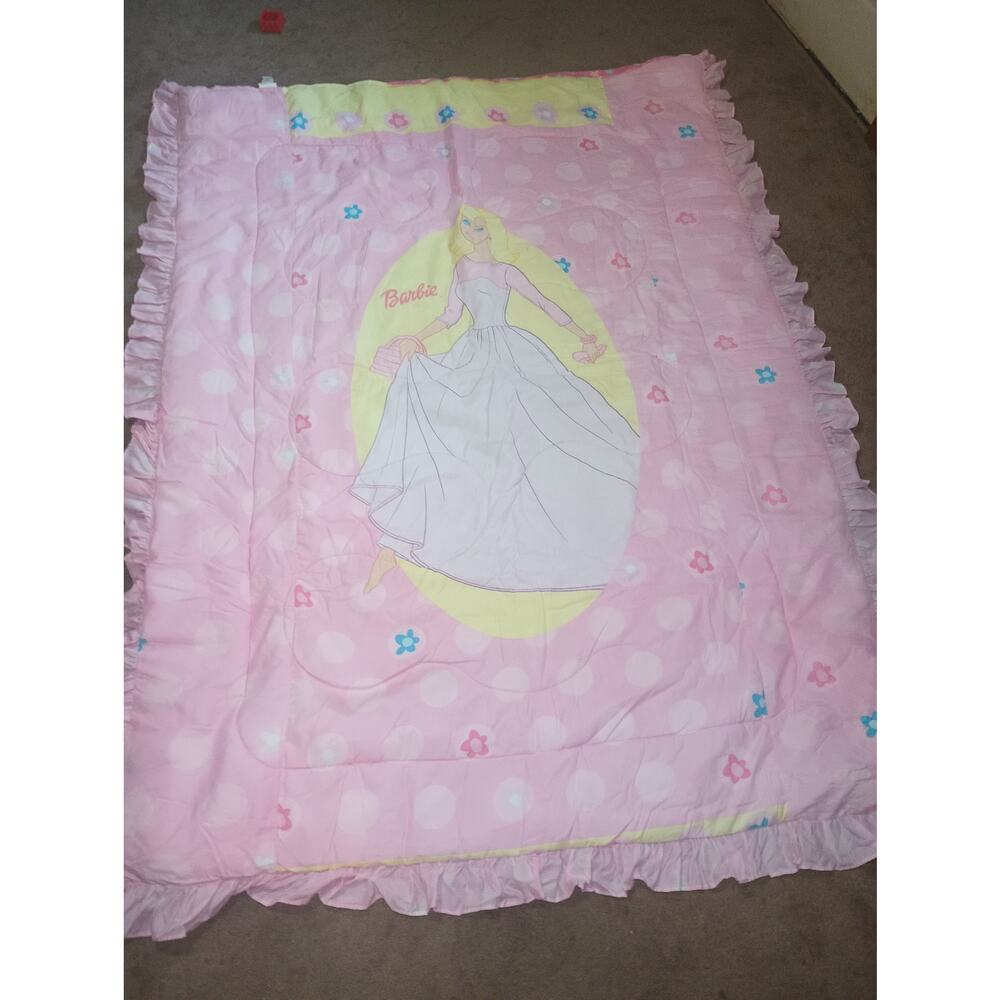 Vintage Rare Y2K 2000s Barbie Doll 2 View Blanket Twin‎ Comforter Full Sheet